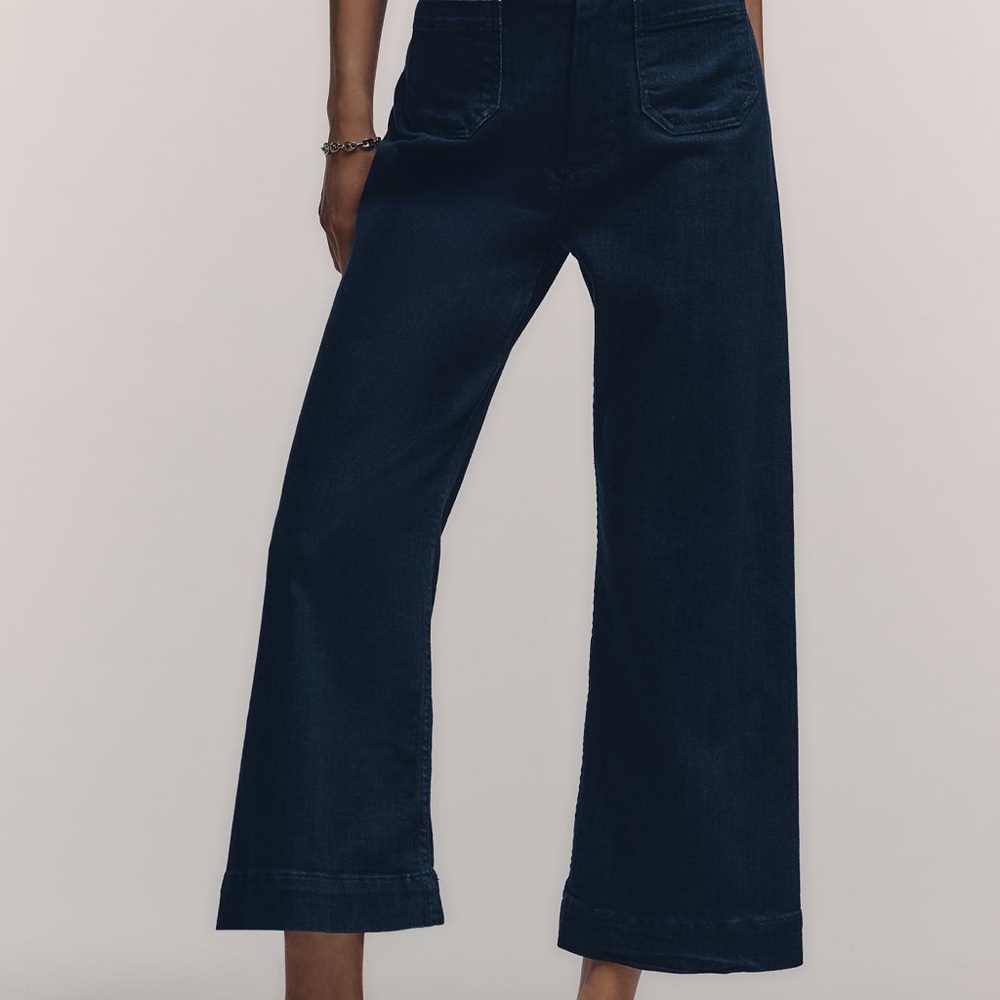 Anthropology Maeve Colette Dark Blue Wide-Leg Jeans